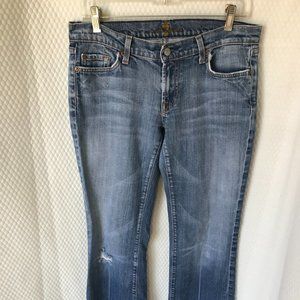 7FOR  ALL MANKIND JEANS SIZE 30 MADE IN USA BOOT CUT STRETCH EUC